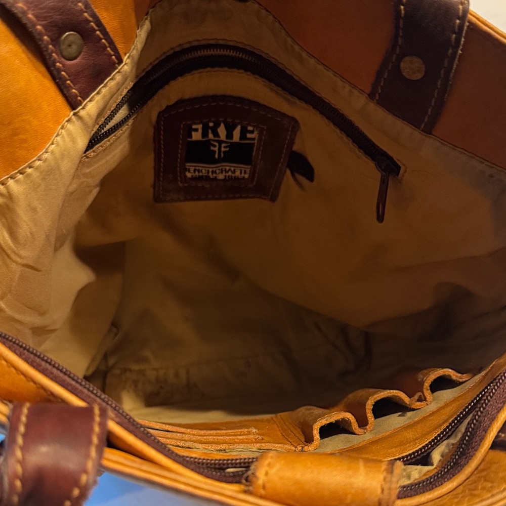 FRYE AND CO. Brown Leather Tote vintage really cool - Picture 6 of 9